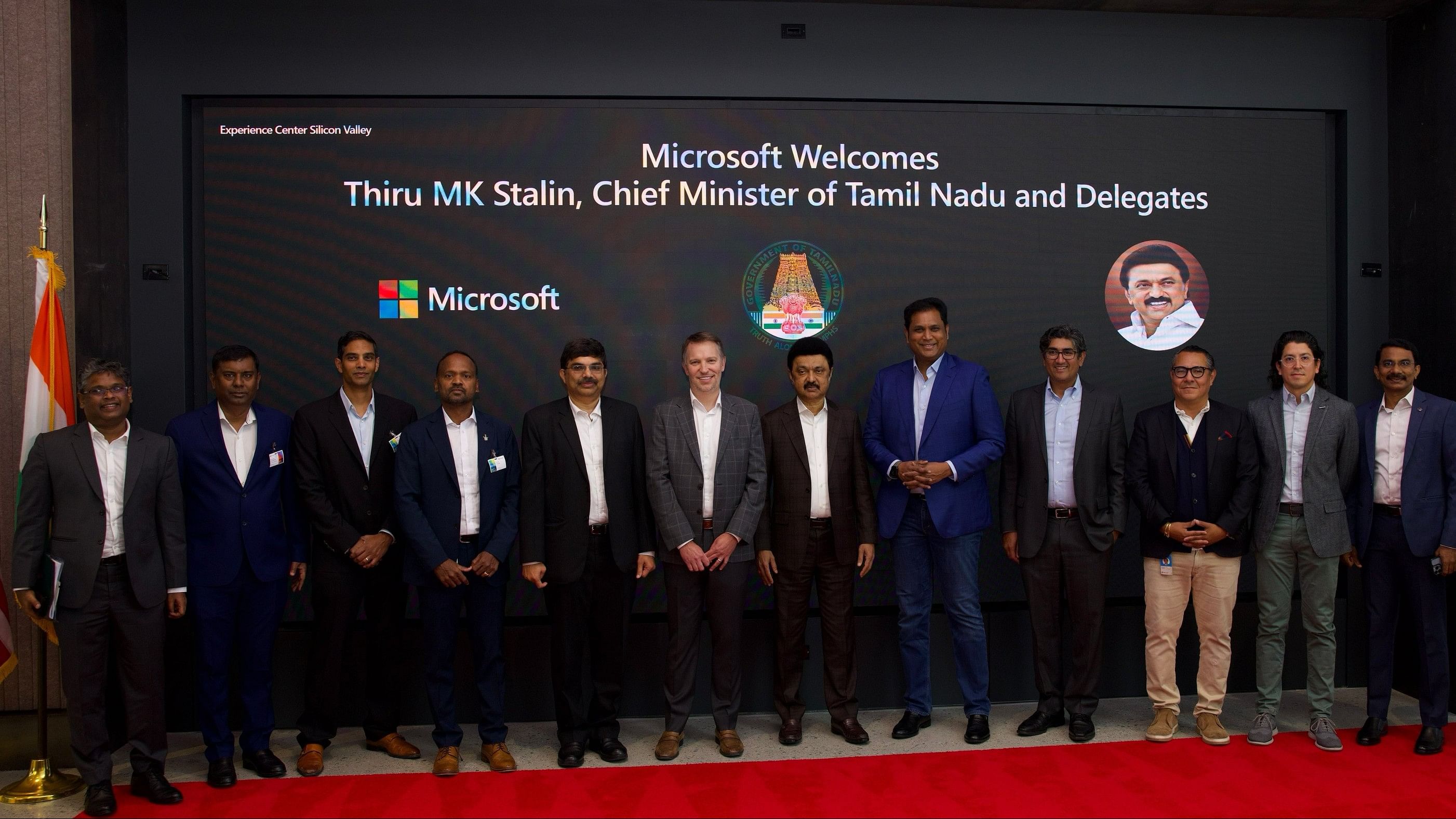 <div class="paragraphs"><p>Tamil Nadu Chief Minister M K Stalin at a Microsoft office in the US.</p></div>